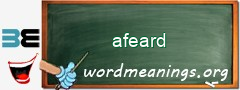 WordMeaning blackboard for afeard